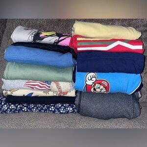 13 Piece Boys Size 10/12 Shirt Lot Plus 2 Pairs Of Shorts